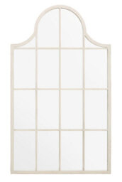 "Mirroroutlet - The Arcus - White Metal Framed Arched Garden Wall Mirror 41"" X 24"" (104 X 62 Cm)" - thumbnail 3