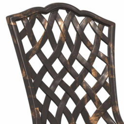Berkfield Garden Bistro Set 3 Pcs Bronze Aluminium - thumbnail 9