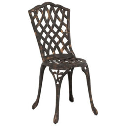 Berkfield Garden Bistro Set 3 Pcs Bronze Aluminium - thumbnail 4
