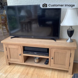 Surrey Oak 120 Large Tv Unit - Fully Assembled By Roseland Furniture - thumbnail 3
