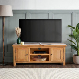 Surrey Oak 120 Large Tv Unit - Fully Assembled By Roseland Furniture - thumbnail 2