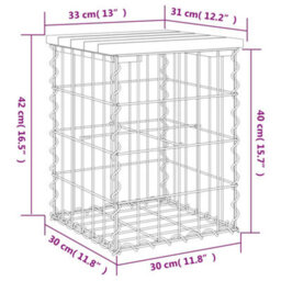Vidaxl Garden Bench Gabion Design 33X31X42 Cm Solid Wood Pine Garden Benches - thumbnail 8