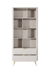 Arte Lante Stylish Beige Bookcase 880mm H1940mm D380mm With Eight Compartments And Two Drawers - thumbnail 4