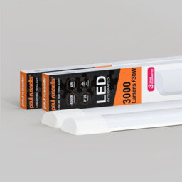 Paul Russells 4 Ft Led Batten Tube Lights, 30W 3000 Lumens, Ip20, 4000K Cool White, Ultra Slim, Pack Of 2 - thumbnail 1