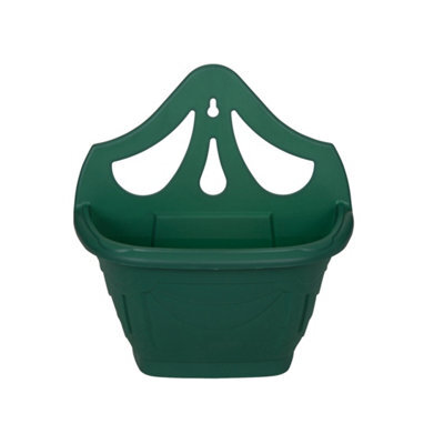31Cm Wall Hanging Planter Plastic Venetian Flower Pot Forest Green Garden Basket - image 1
