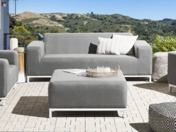 Beliani Garden Sofa 2 Seater Rovigo Grey - thumbnail 2