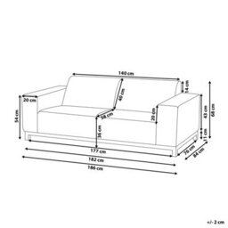 Beliani Garden Sofa 2 Seater Rovigo Grey - thumbnail 3
