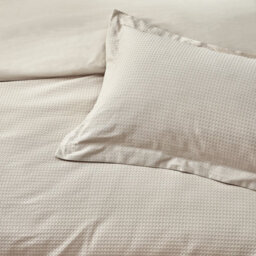 Yard Waffle Textured 100% Cotton Duvet Cover Set, Single, Beige - thumbnail 3