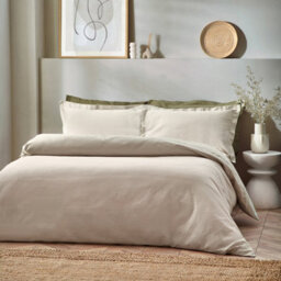 Yard Waffle Textured 100% Cotton Duvet Cover Set, Single, Beige - thumbnail 2