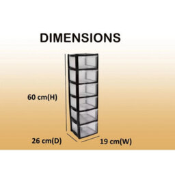 6 Drawer Small Mini Tower Unit Plastic Storage Organizer Room Home Office -Black - thumbnail 5