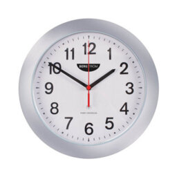 Bergstrom Radio Controlled Wall Clock In Silver With Easy-Read Numbers, Analogue Clock, Accurate To 1 Sec In 60 Million Years
