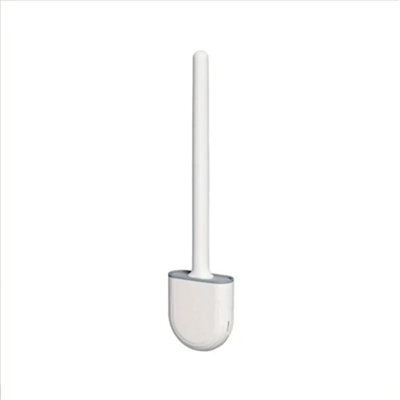 Nes Home Silicone Toilet Brush With Wall Mounted Toilet Brush Holder White - image 1