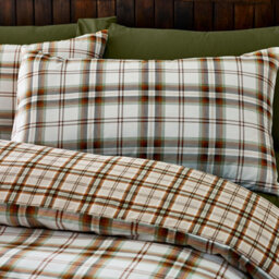 Catherine Lansfield Bedding Kelso Check Duvet Cover Set With Pillowcase Burnt Orange - thumbnail 3