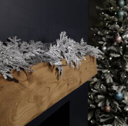 Samuel Alexander 1.8M Silver Glitter Cedar Leaf Garland Christmas Decoration - thumbnail 2