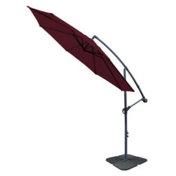 Sundaze 3M Wine Red Banana Parasol Cantilever Hanging Parasol Umbrella With Crank Function, Base Weights - thumbnail 2