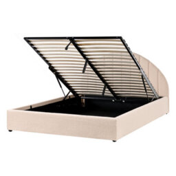 Beliani Ottoman Bed Chadenet Boucle Light Beige 140 X 200 Cm (Eu Double) - thumbnail 4