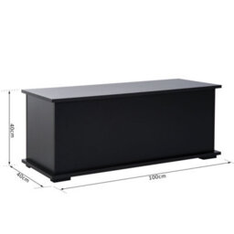 Wyld Haus Leretteo Black Large Storage Chest 113L With Flip-Top Lid And Safety Hinges - thumbnail 3