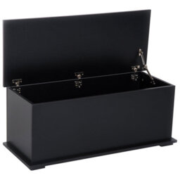 Wyld Haus Leretteo Black Large Storage Chest 113L With Flip-Top Lid And Safety Hinges - thumbnail 2