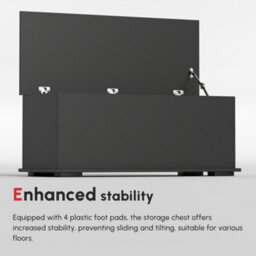 Wyld Haus Leretteo Black Large Storage Chest 113L With Flip-Top Lid And Safety Hinges - thumbnail 9