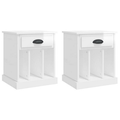 Berkfield Elegant Bedside Cabinets 2 Pcs High Gloss White 43X36X50 Cm - image 1