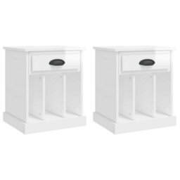 Berkfield Elegant Bedside Cabinets 2 Pcs High Gloss White 43X36X50 Cm - thumbnail 1