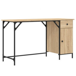 Berkfield Computer Desk Sonoma Oak 131X48X75 Cm Engineered Wood - thumbnail 2