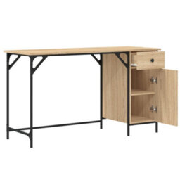 Berkfield Computer Desk Sonoma Oak 131X48X75 Cm Engineered Wood - thumbnail 8