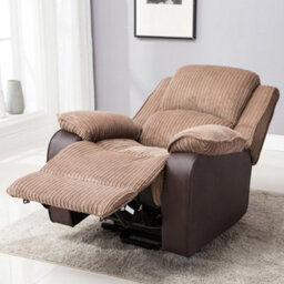 More4Homes Postana Single Motor Electric Rise Recliner Jumbo Cord Fabric Armchair Electric Lift Riser Chair (Brown) - thumbnail 9