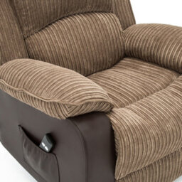More4Homes Postana Single Motor Electric Rise Recliner Jumbo Cord Fabric Armchair Electric Lift Riser Chair (Brown) - thumbnail 7