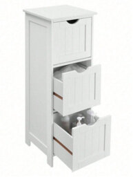 Vasagle Bathroom Storage Cabinet With 3 Drawers For Living Room, Dining Room And Kitchen, 30 X 32 X 81 Cm - thumbnail 6