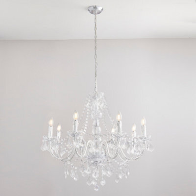 Anson Lighting Montana 8Lt Pendant Light Finished In Clear Acrylic And Chrome Plate - image 1