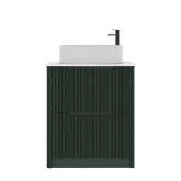 Royal Bathrooms Avenza 700mm Deep Moss Green Floor Standing Countertop Bathroom Vanity Unit 2 Drawer With Peak Basin - thumbnail 6