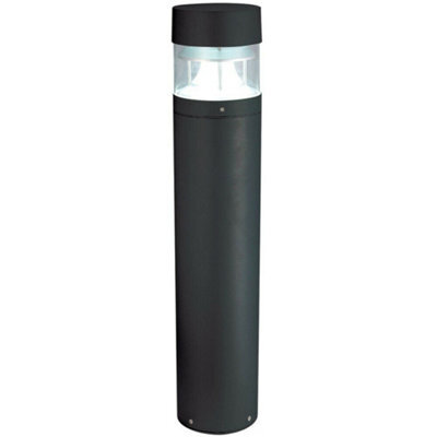 1M Tall Ip65 Outdoor Lamp Post Bollard Black Round Flat Top E27 Driveway Light - image 1