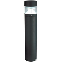 1M Tall Ip65 Outdoor Lamp Post Bollard Black Round Flat Top E27 Driveway Light - thumbnail 1