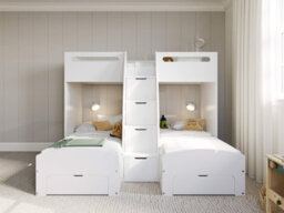 Flair Eddie Staircase Triple Bunk Bed With Storage White - thumbnail 3