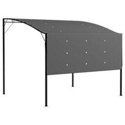 Outsunny 3 X 2.5M Patio Metal Gazebo Pergola Wall Mount Outdoor Shelter, Grey - thumbnail 2