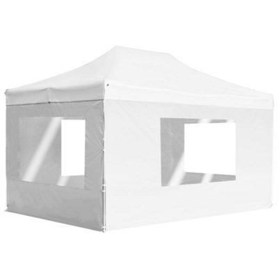 Walplus Professional Folding Party Tent Garden Gazebo Canopy With Walls Aluminium 4.5X3 M White - image 1