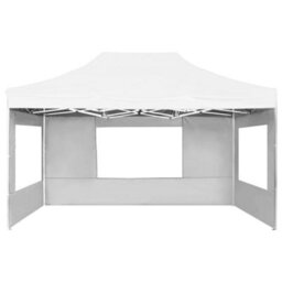 Walplus Professional Folding Party Tent Garden Gazebo Canopy With Walls Aluminium 4.5X3 M White - thumbnail 4
