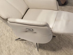 Angel Cerda Swivel Recliner Armchair In Pearl Grey Leather - thumbnail 5