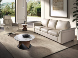 Angel Cerda Swivel Recliner Armchair In Pearl Grey Leather - thumbnail 4
