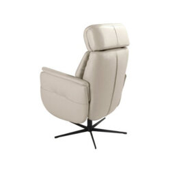 Angel Cerda Swivel Recliner Armchair In Pearl Grey Leather - thumbnail 8