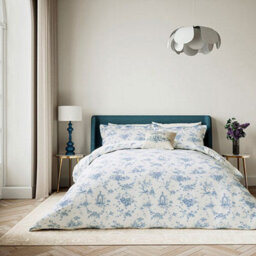 V&a Garden Of Love Duvet Cover Set King Size Blue - thumbnail 1