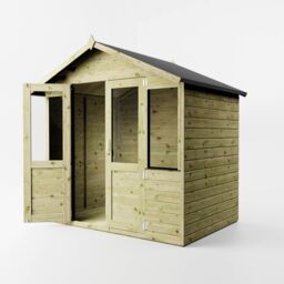 Mercia 7X5 Ft Apex Wooden Summer House With Double Door & 2 Windows - thumbnail 3