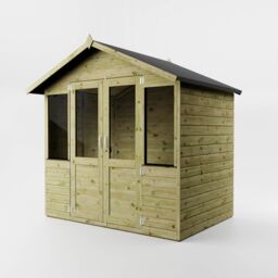 Mercia 7X5 Ft Apex Wooden Summer House With Double Door & 2 Windows - thumbnail 2