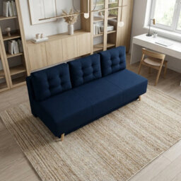 Bella Upholstered Sofa Bed With Polyurethane Foam And Bonell Springs Wooden Frame Storage Sleep Area 200X142 Blue - thumbnail 3