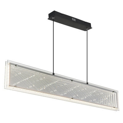 Luminosa Lighting Luminosa Mirrora Bar Pendant Ceiling Light Matt Black, Glass Mirror Led 2700/6500K - image 1