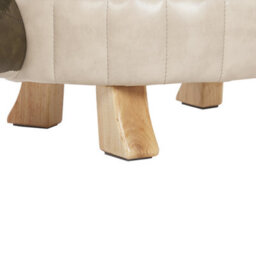 Beliani Turtle Stool, Green Faux Leather Footstool With Rubberwood Legs, W73 X D43 X H26Cm - thumbnail 7