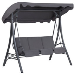 Beliani Patio Swing Garbo Metal Dark Grey