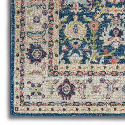 Navy/multicolor Persian Rug, Stain-Resistant Floral Rug, Traditional Rug For Living Room, & Dining Room-71Cm X 244Cm (Runner) - thumbnail 5