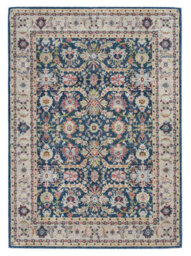 Navy/multicolor Persian Rug, Stain-Resistant Floral Rug, Traditional Rug For Living Room, & Dining Room-71Cm X 244Cm (Runner) - thumbnail 1